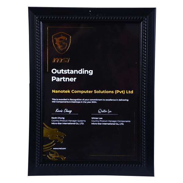 MSI Outstanding Partner of PC Components & Desktop 2024