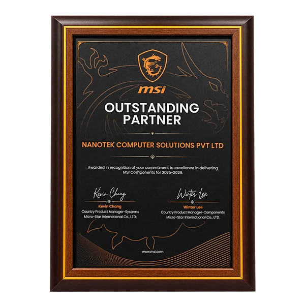 MSI Outstanding Partner of PC Components  2025 - 2026