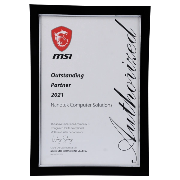 MSI Outstanding Partner of BRAND SALES 2021