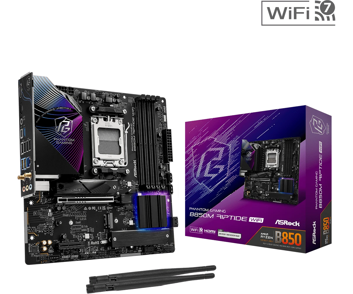 ASROCK PHANTOM GAMING B850M RIPTIDE WIFI DDR5