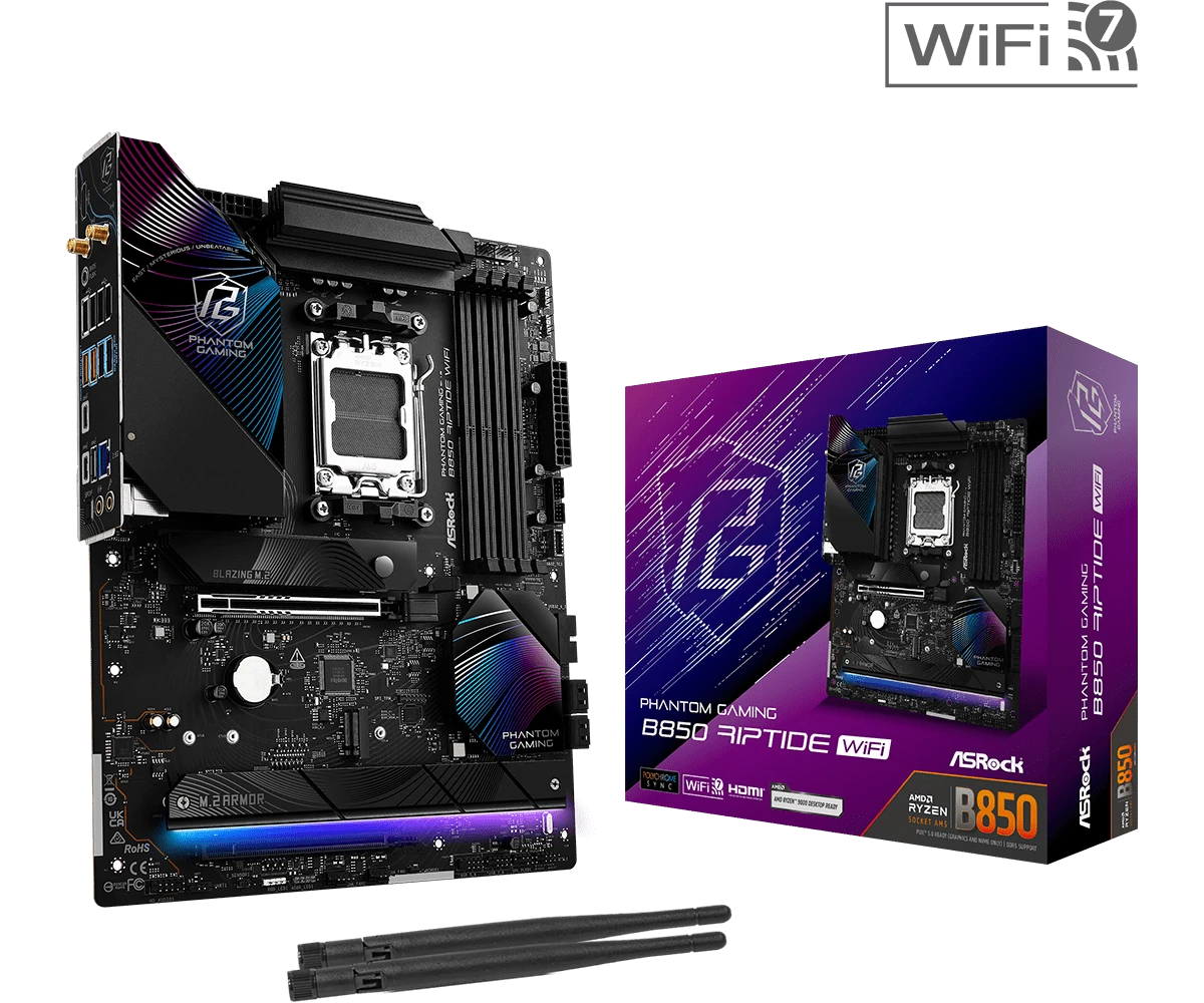 ASROCK PHANTOM GAMING B850 RIPTIDE WIFI DDR5
