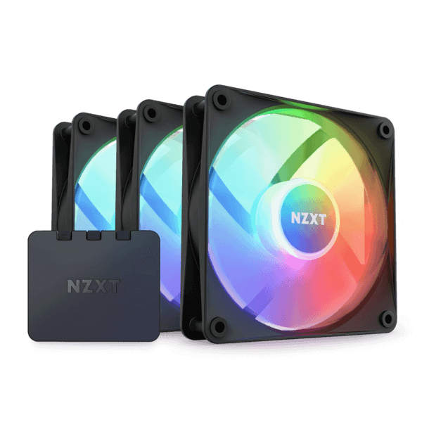 NZXT F120 RGB Core 120mm Hub-Mounted Triple Pack RGB Fan With RGB Controller WHITE/BLACK-image
