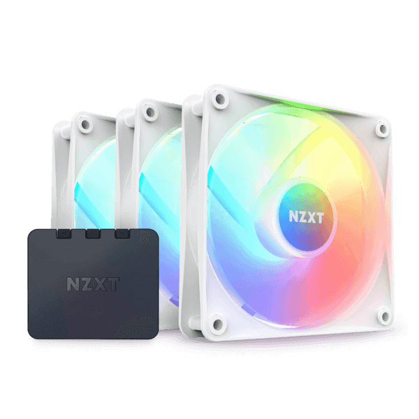 NZXT F120 RGB Core 120mm Hub-Mounted Triple Pack RGB Fan With RGB Controller WHITE/BLACK-image