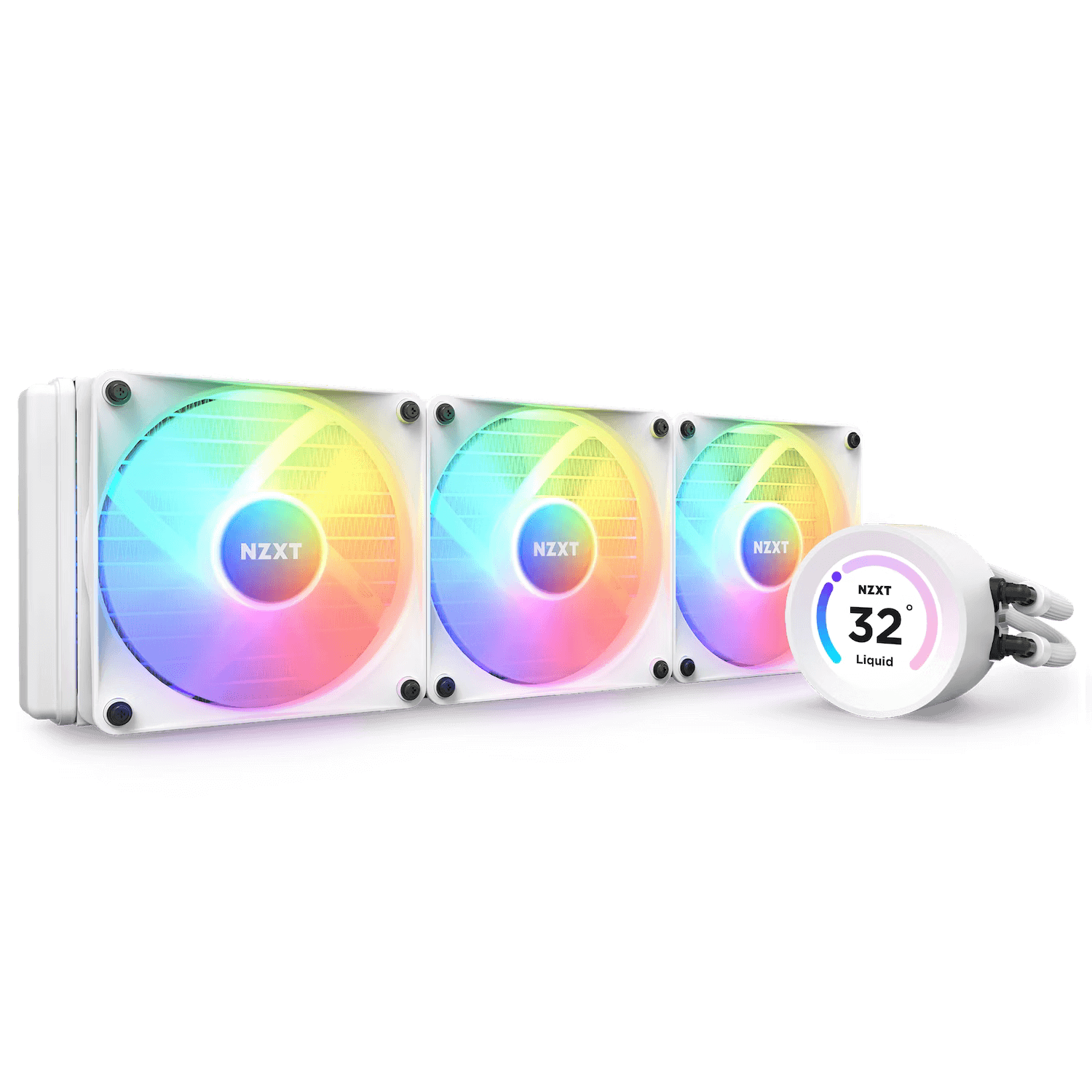NZXT Kraken Elite 360 RGB White Liquid Cooler with LCD Display & RGB Fans-image