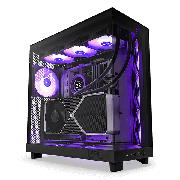 NZXT H6 Flow RGB Dual-Chamber Mid-Tower Airflow Case with RGB Fans-image
