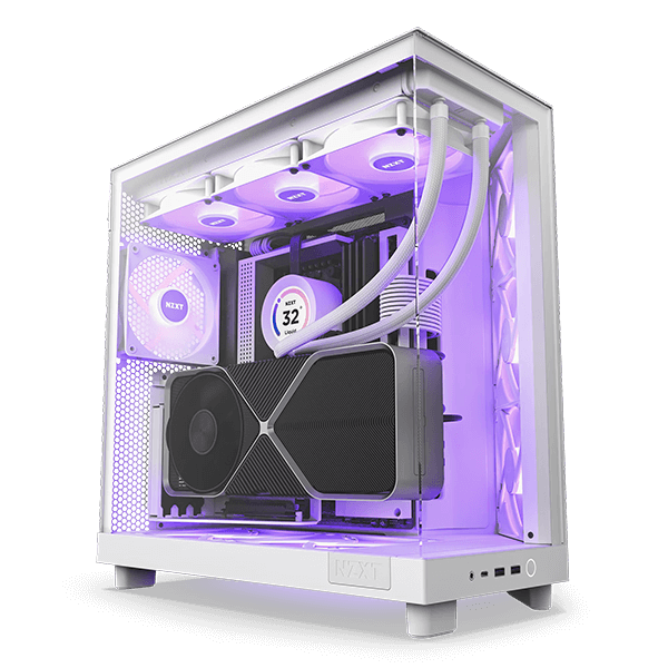 NZXT H6 Flow RGB Dual-Chamber Mid-Tower Airflow Case with RGB Fans-image