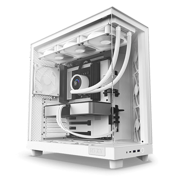 NZXT H6 Flow White/Black Compact Dual-Chamber Mid-Tower Airflow-image