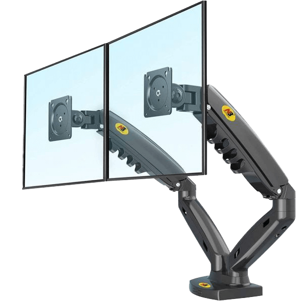 North Bayou F160 17″-27″ Full Motion Dual Ergonomic Monitor Desk Mount-image